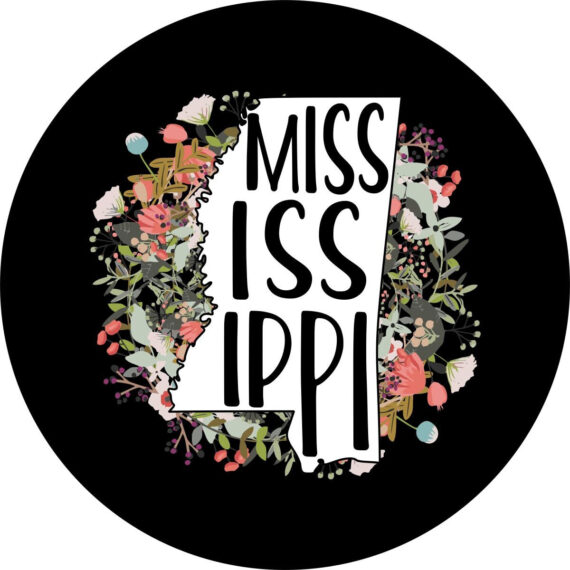 State of Mississippi Outline Flowers/Floral Spare Tire Cover