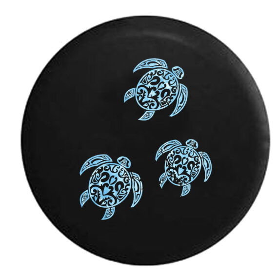 Tropical Sea Turtles Spare Tire Cover for Jeep, Camper, SUV With or Without Backup Camera Hole