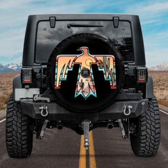 Spare Tire Cover, Desert Thunderbird design, Jeep Tire Cover Thunderbird Car accessories, Native American Jeep Accessories