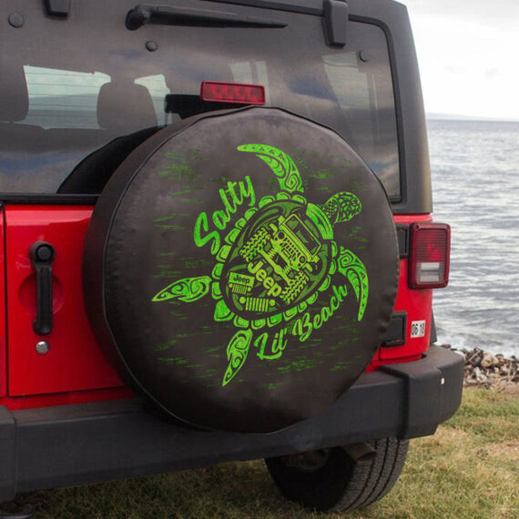 Jeep Green Turtule Salty Lil' Beach  Spare Tire Cover LT11