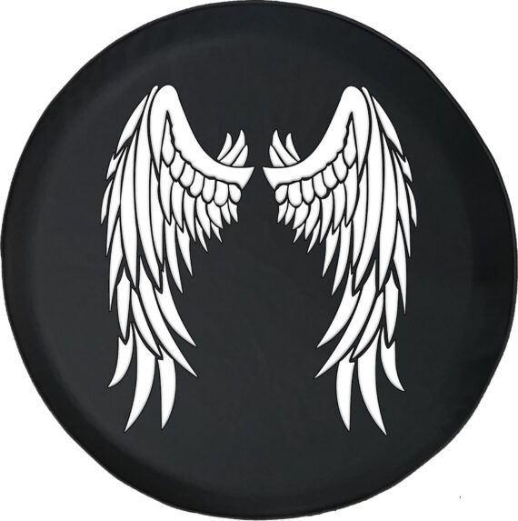 Angel Wings Spare Tire Cover  for Jeep, Camper, SUV With or Without Backup Camera Hole