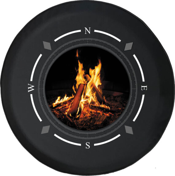 Spare Tire Cover Compass Cracking Campfire With Full Flames Wheel Covers Fit For Suv Accessories Trailer Rv Accessories And Many Vehicles