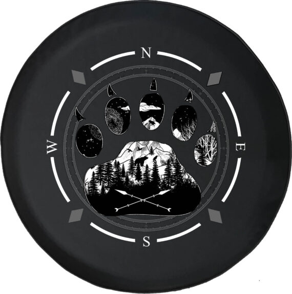 Spare Tire Cover Compass Bear Paw Print Mountain Wheel Covers Fit For ...