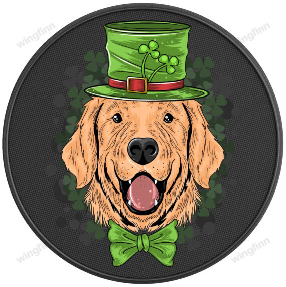 Golden Retriever St Patrick'S Day Spare Tire Cover Spare Tire Cover - Jeep Tire Covers