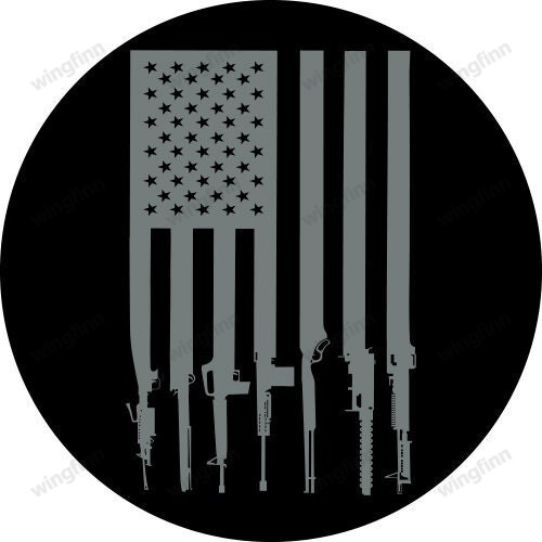 Rifle Flag Spare Tire Cover - Jeep Tire Covers