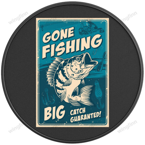 Gone Fishing Big Catch Guaranteed Bronco Spare Tire Cover Jeep Tire
