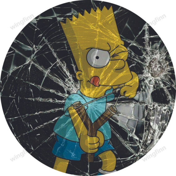 Bart Simpson, Broken, Glass, Vidro Spare Tire Cover - Jeep Tire Covers