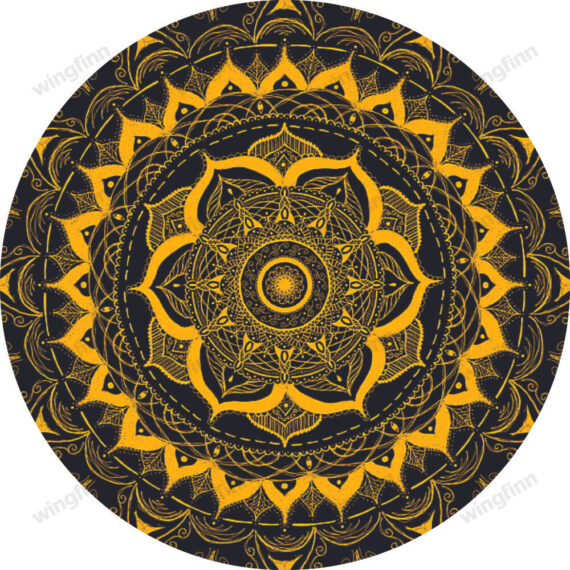 Mandala, Pattern, Abstraction, Tangled, Yellow Spare Tire Cover - Jeep Tire Covers