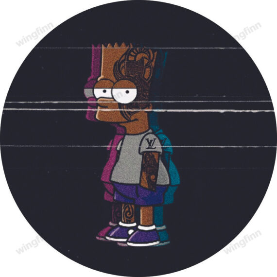 Bart Tats Simpson, 3D, Black, Blue, Dark, Pink, Retro, Simpsons, Tattoo, Vintage Spare Tire Cover - Jeep Tire Covers