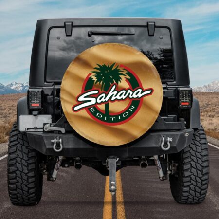 Retro Sahara Edition Tire Cover Tan Theme Spare Tire Cover - Jeep Tire Covers 1