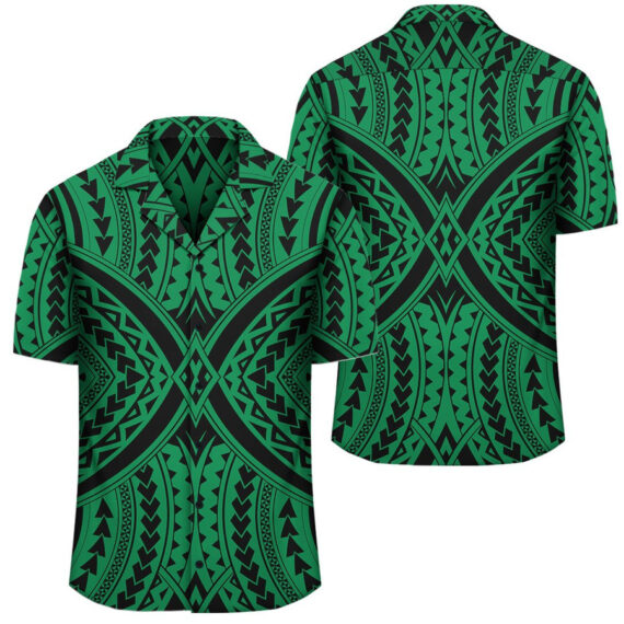 Polynesian Tradition Green Hawaiian Shirt
