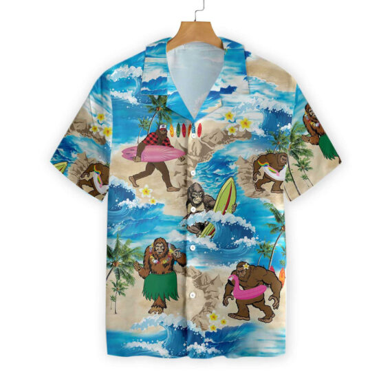 Bigfoots Are On Summer Vacation Bigfoot Hawaiian Shirt, Tropical Aloha ...