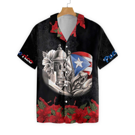 Puerto Rico Manga Flower Hawaiian Shirts