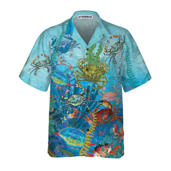 Underwater World Crab Hawaiian Shirt, Cool Crab Shirt For Men And Women, Crab Gift Idea