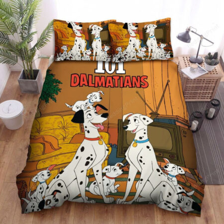 101 Dalmatians In The Living Room Bed Sheets Duvet Cover Bedding Sets