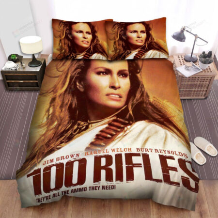 100 Rifles 1969 Woman And Horses Movie Poster Bed Sheets Spread Comforter Duvet Cover Bedding Sets