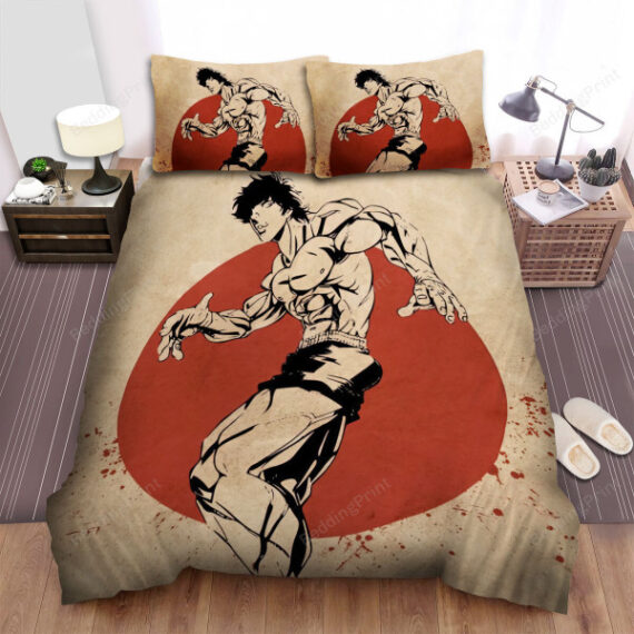 Baki Hanma In Red Sun Vintage Poster Bed Sheets Spread Duvet Cover Bedding Sets Daymira™ Wear 1767