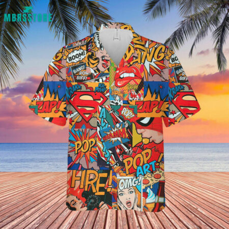 2023 Summer Superman Beach Surfing Puzzle Unisex Hawaiian Shirt 3D, Hawaiian Vintage Hibiscus