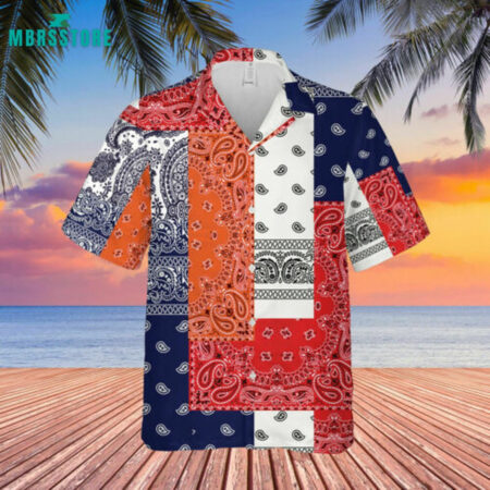 3D Bandana Unisex Hawaiian Shirt, Hawaiian Shirt, Men's Short Sleeve Button Up Shirt, Unique Pattern