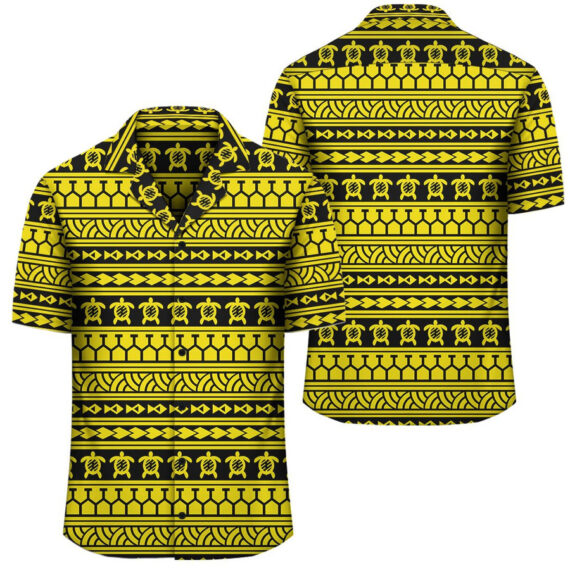 Polynesian Tattoo Tribal Yellow Hawaiian Shirt