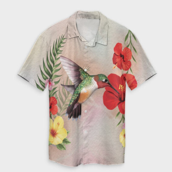 Hawaiian Hummingbirds Hibiscus Polynesian Hawaiian Shirt