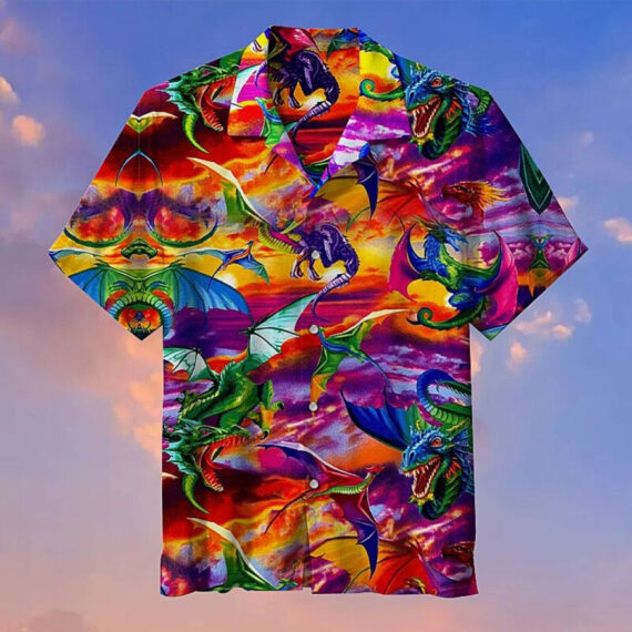 Timeless Treasures Dragons Hawaiian Shirt, Dragons hawaiian Shirt, Vintage Summer Shirt, Beach Shirt,Button Downs Shirt,Shirt For Hawai Fans