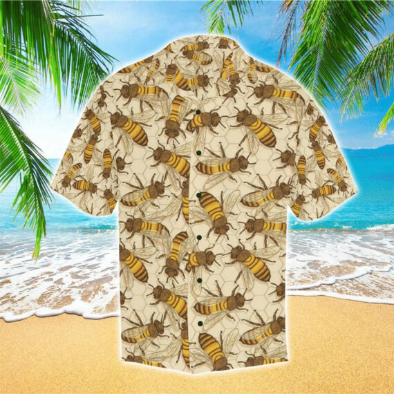 Bee And Honeycomb Pattern Hawaiian Shirt For Men Women – Aloha Shirt ...