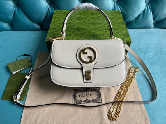 Gucci Gucci Blondie Top-Handle Bag White Leather 23X15X11Cm