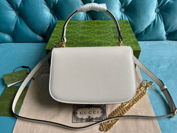 Gucci Gucci Blondie Top-Handle Bag White Leather 23X15X11Cm