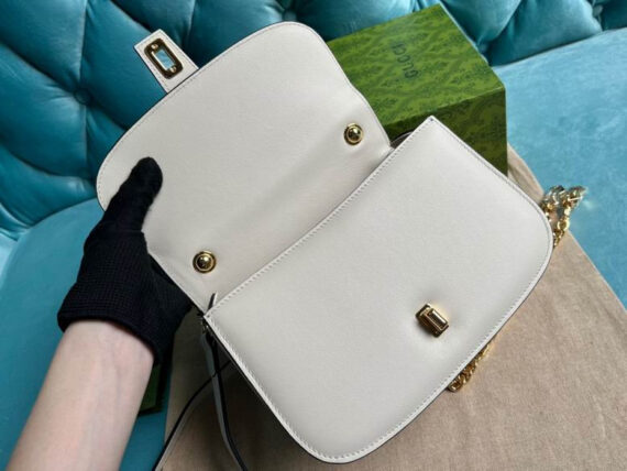 Gucci Gucci Blondie Top-Handle Bag White Leather 23X15X11Cm