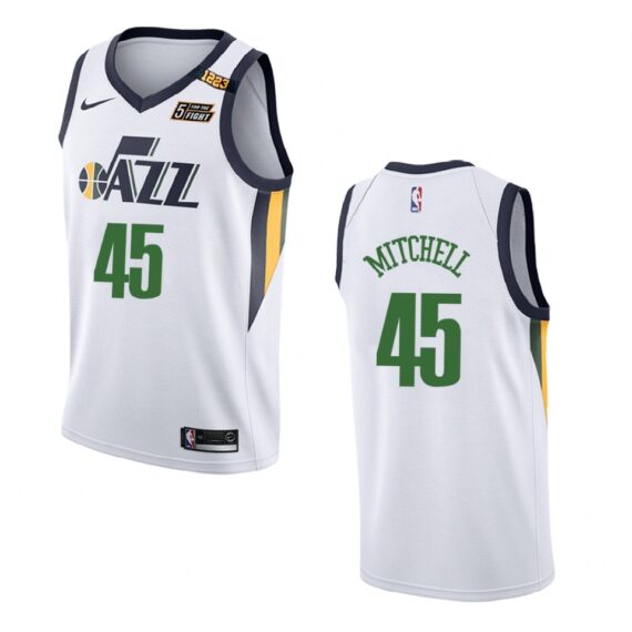 Donovan Mitchell Jazz 2021 NBA Playoffs Bound Sloan 1223 Wins Jersey White