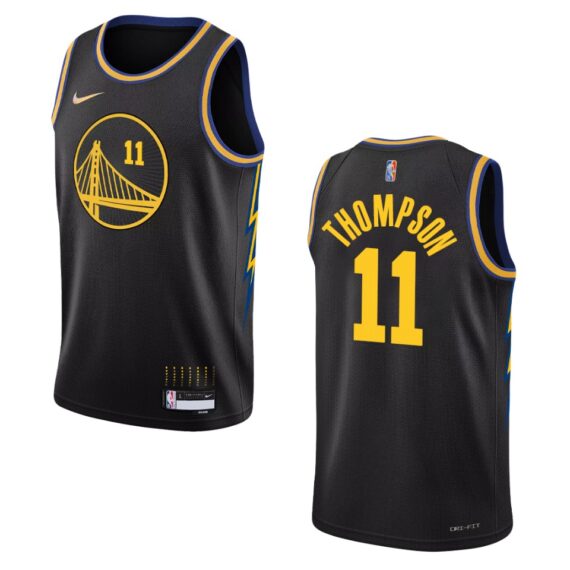 Golden State Warriors Klay Thompson No. 11 2021-22 City Edition Black Jersey  75TH